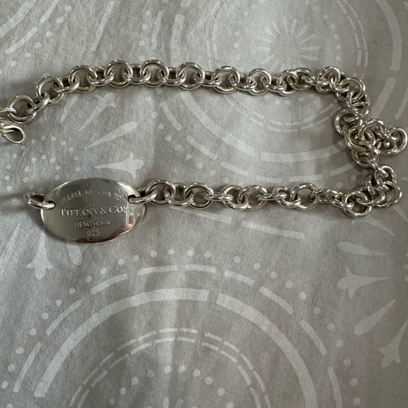 Tiffany & Co. Sterling silver chain link necklace with extra large tag - Picture 1 of 2